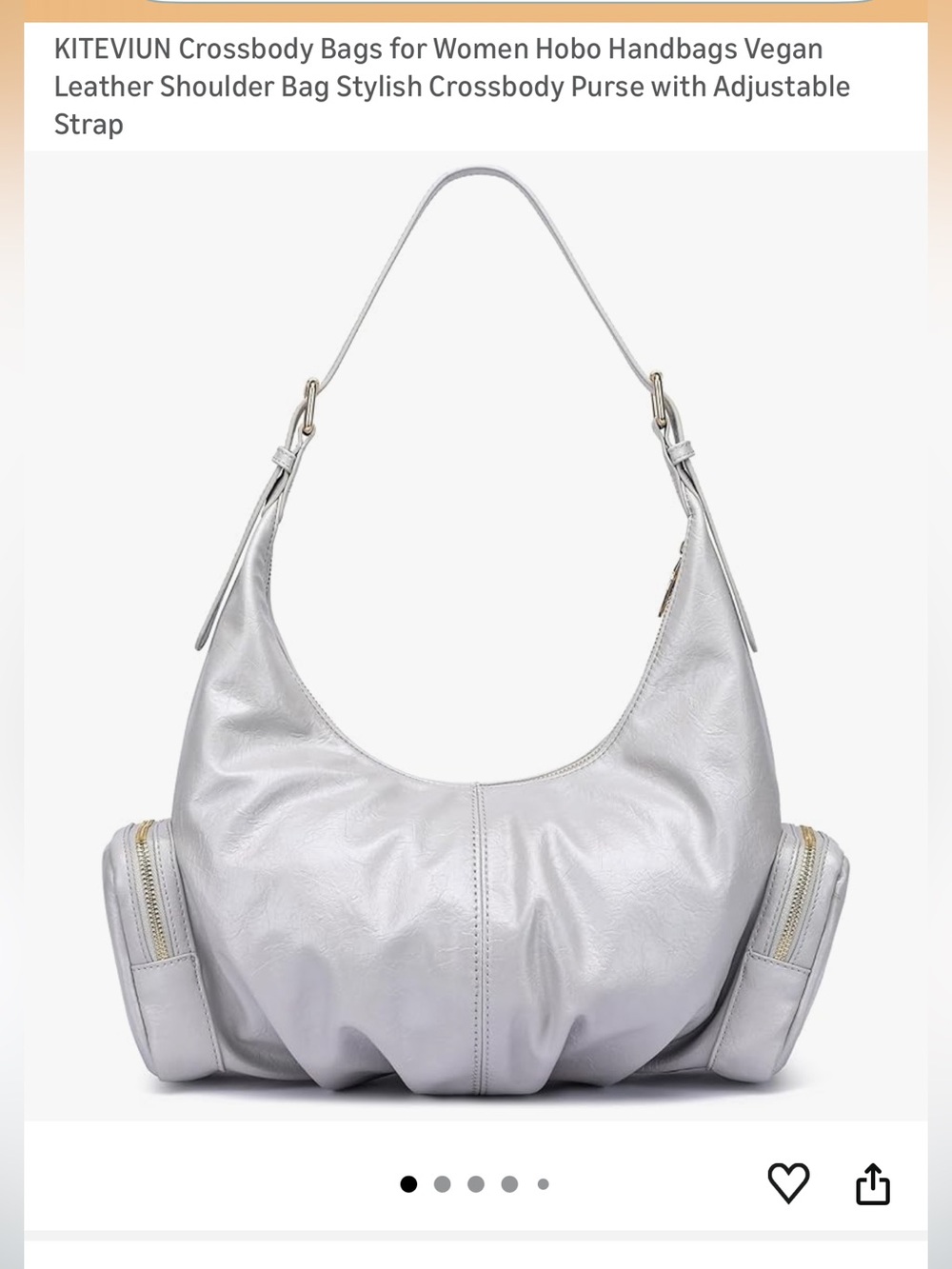 Classic Hobo Shoulder Bag in Light Grey